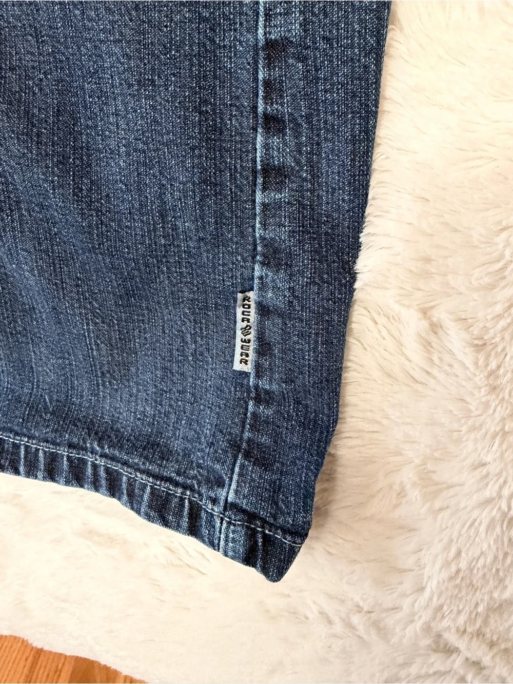 Vintage Rocawear Y2K Baggy Jeans Mens 32x30 Dark Wash Wide Leg Hip Hop Denim